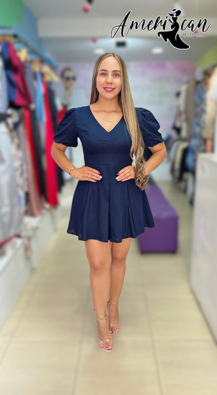 VESTIDO CORTO EN LINO